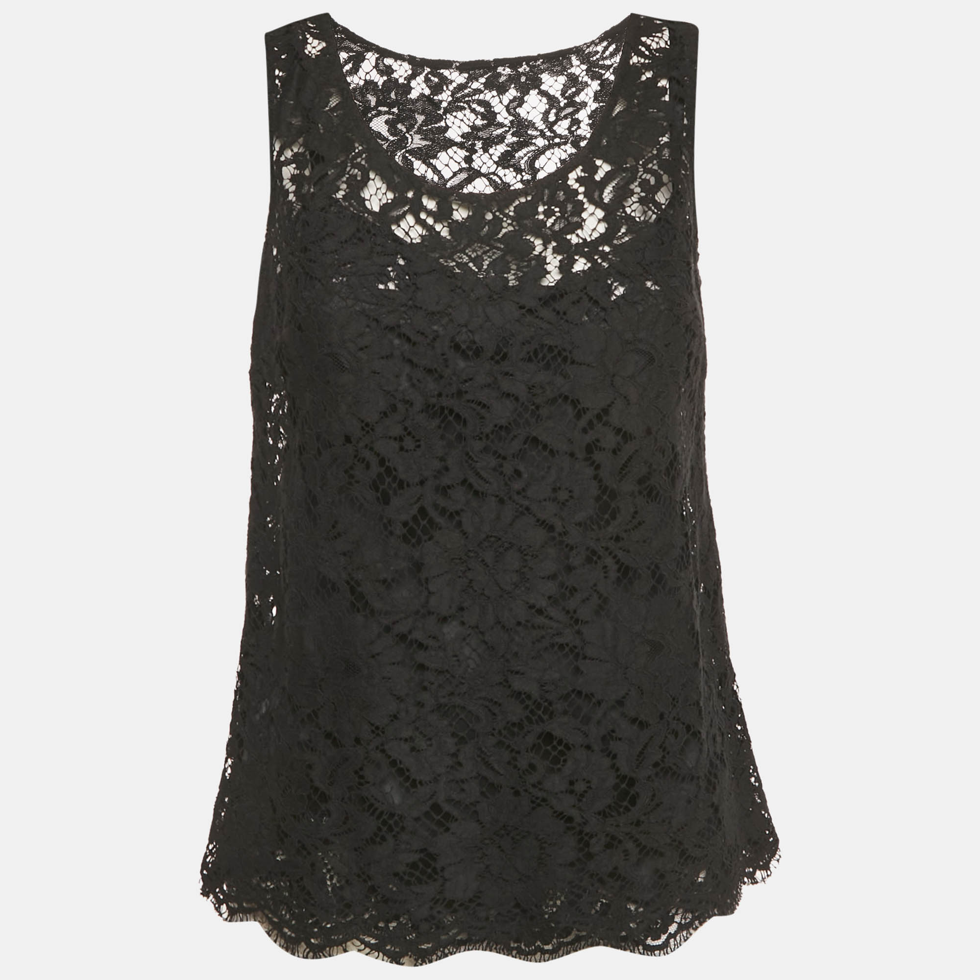 

Dolce & Gabbana Black Lace Sleeveless Top S