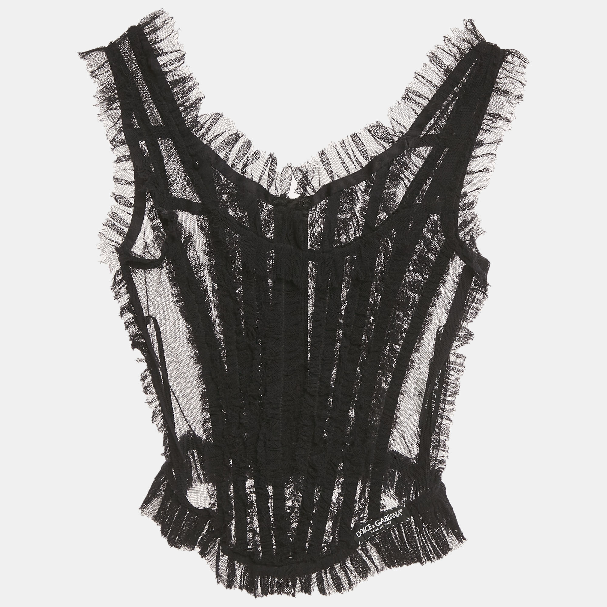 

Dolce and Gabbana Black Mesh Sheer Corset Top XS