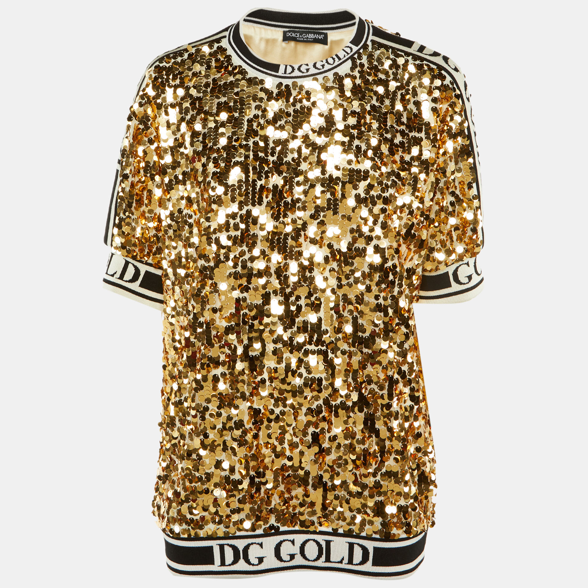 

Dolce & Gabbana D&G Gold Sequin Top S