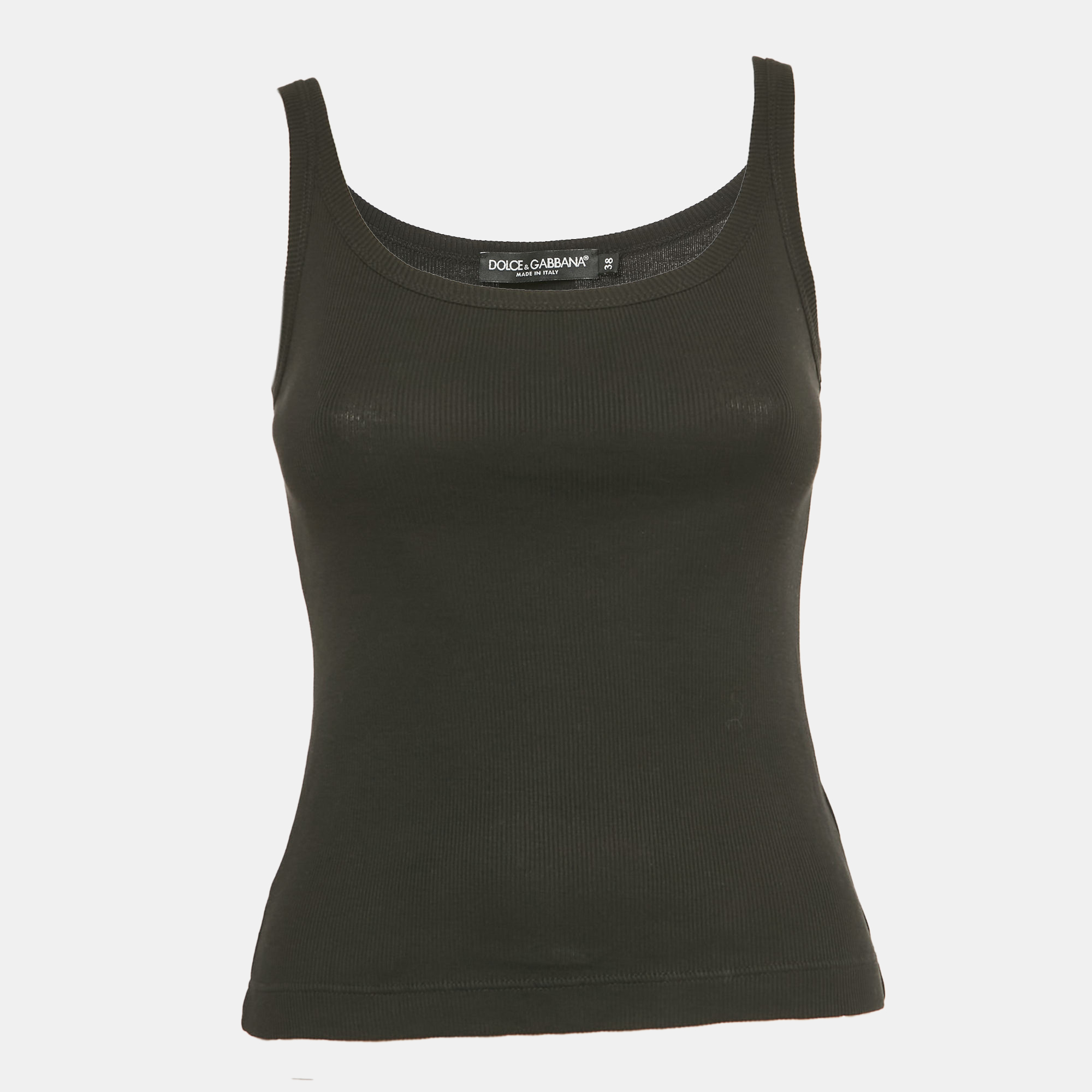 DOLCE & GABBANA Pre-owned Black Rib Knit Tank Top S
