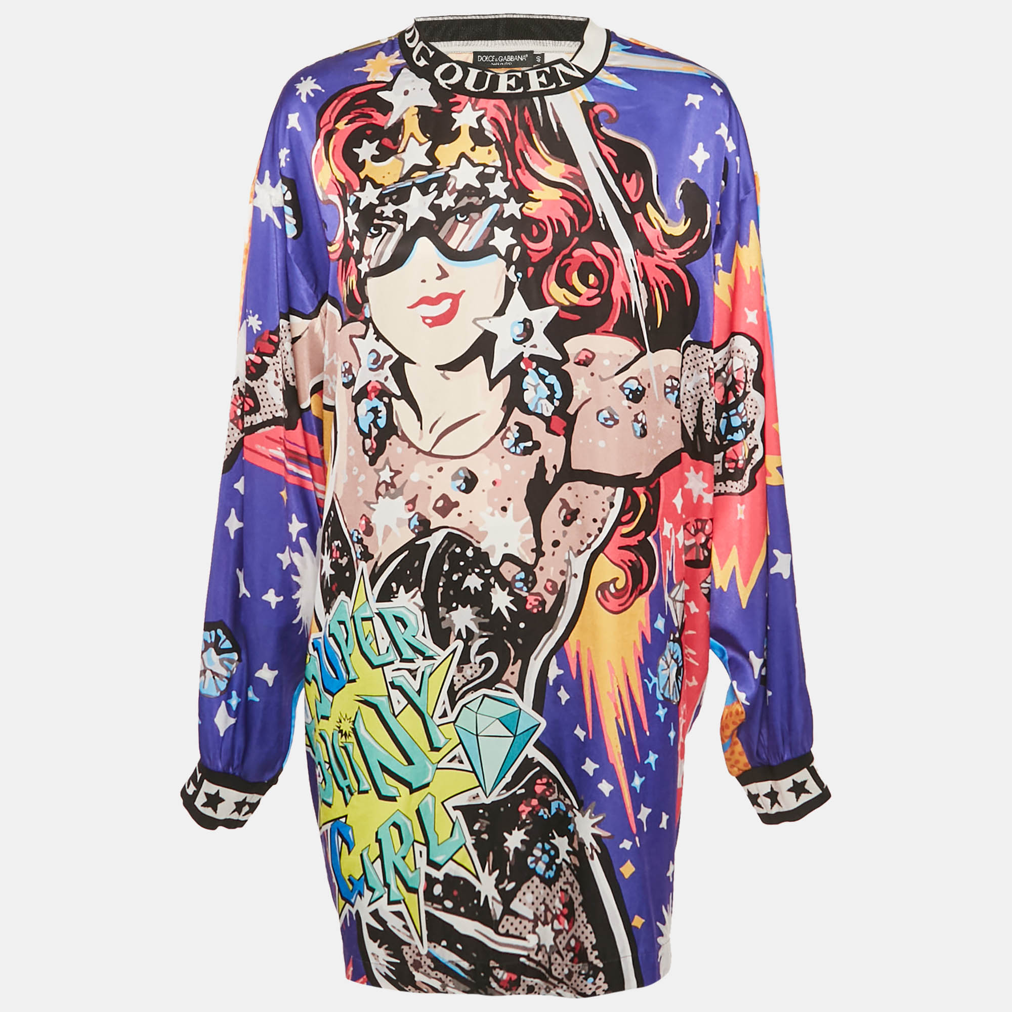 

Dolce & Gabbana Multicolor Printed Satin Tunic S