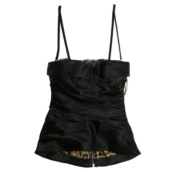 مملوكة مسبقًا Dolce and Gabbana Satin/Lace Bustier Top L
