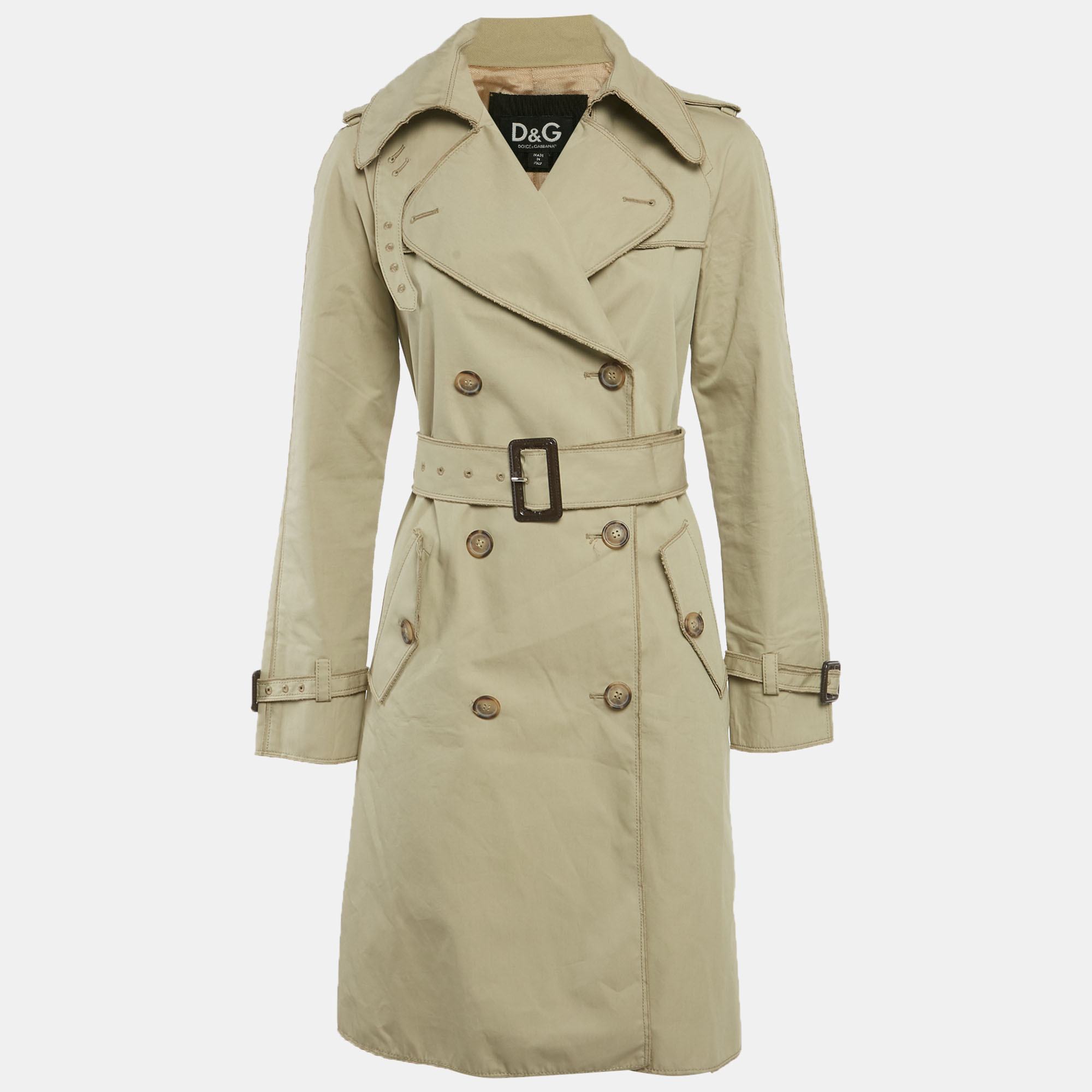 

Dolce & Gabbana Grey Gabardine Trench Coat S