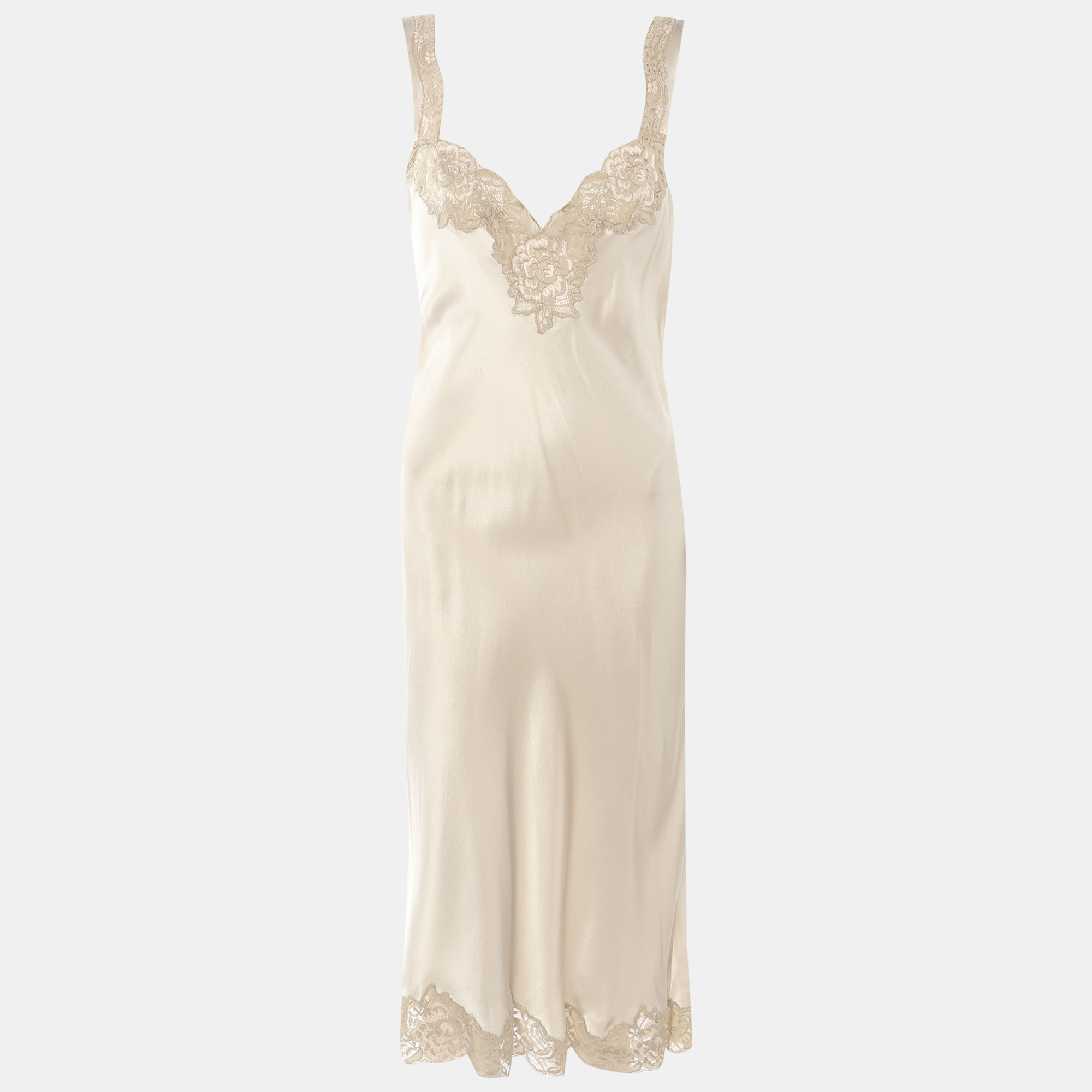 

Dolce & Gabbana Grey Satin and Lace Mini Dress M