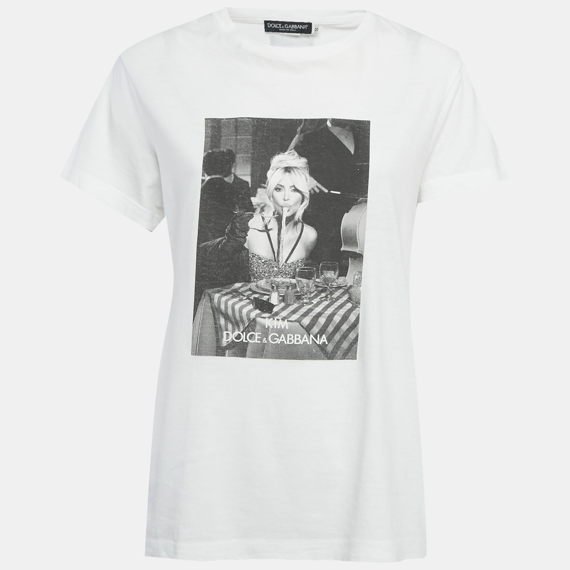 

Dolce & Gabbana White Ciao Kim Cotton Knit T-Shirt S