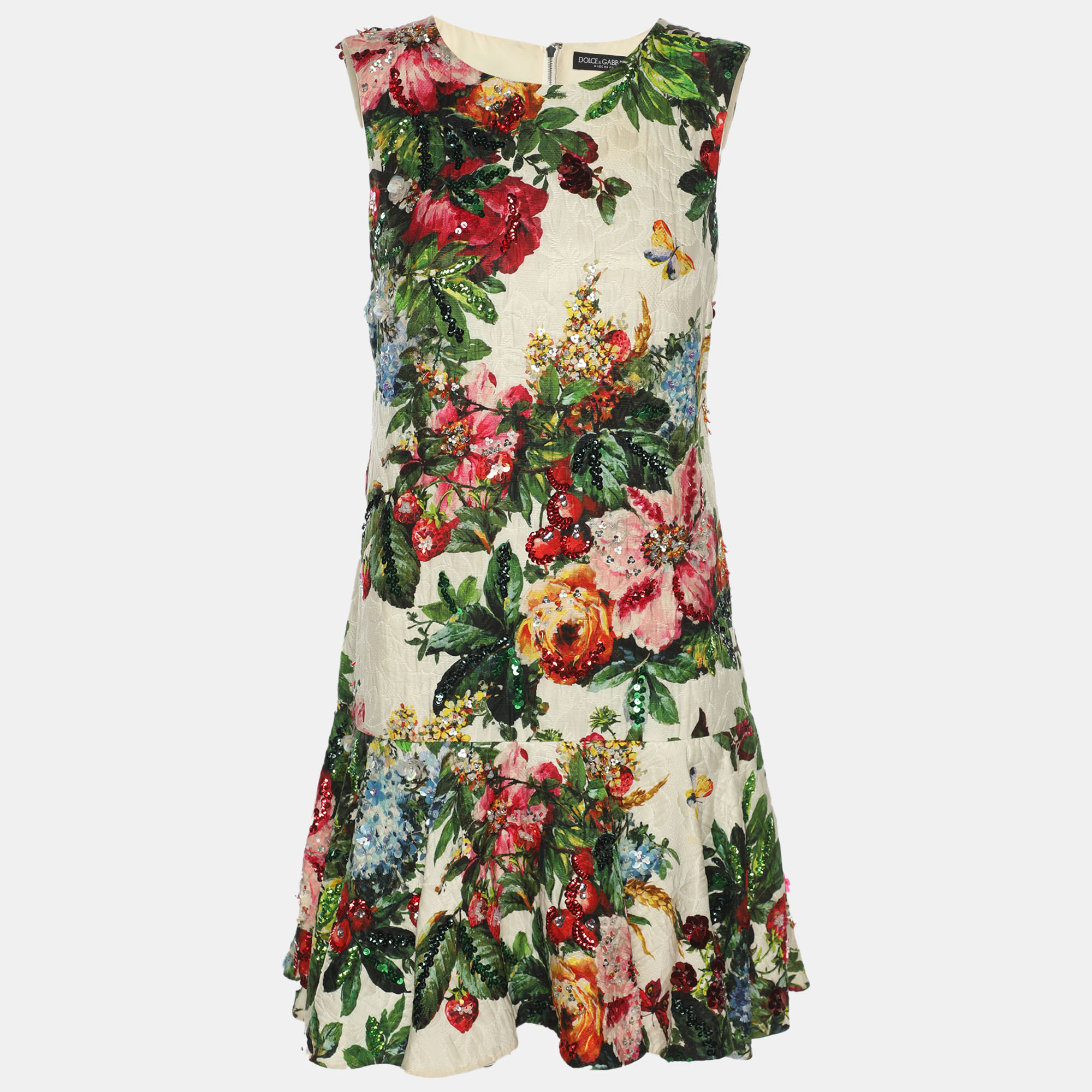 

Dolce & Gabbana Multicolor Jacquard Embellished Dress S