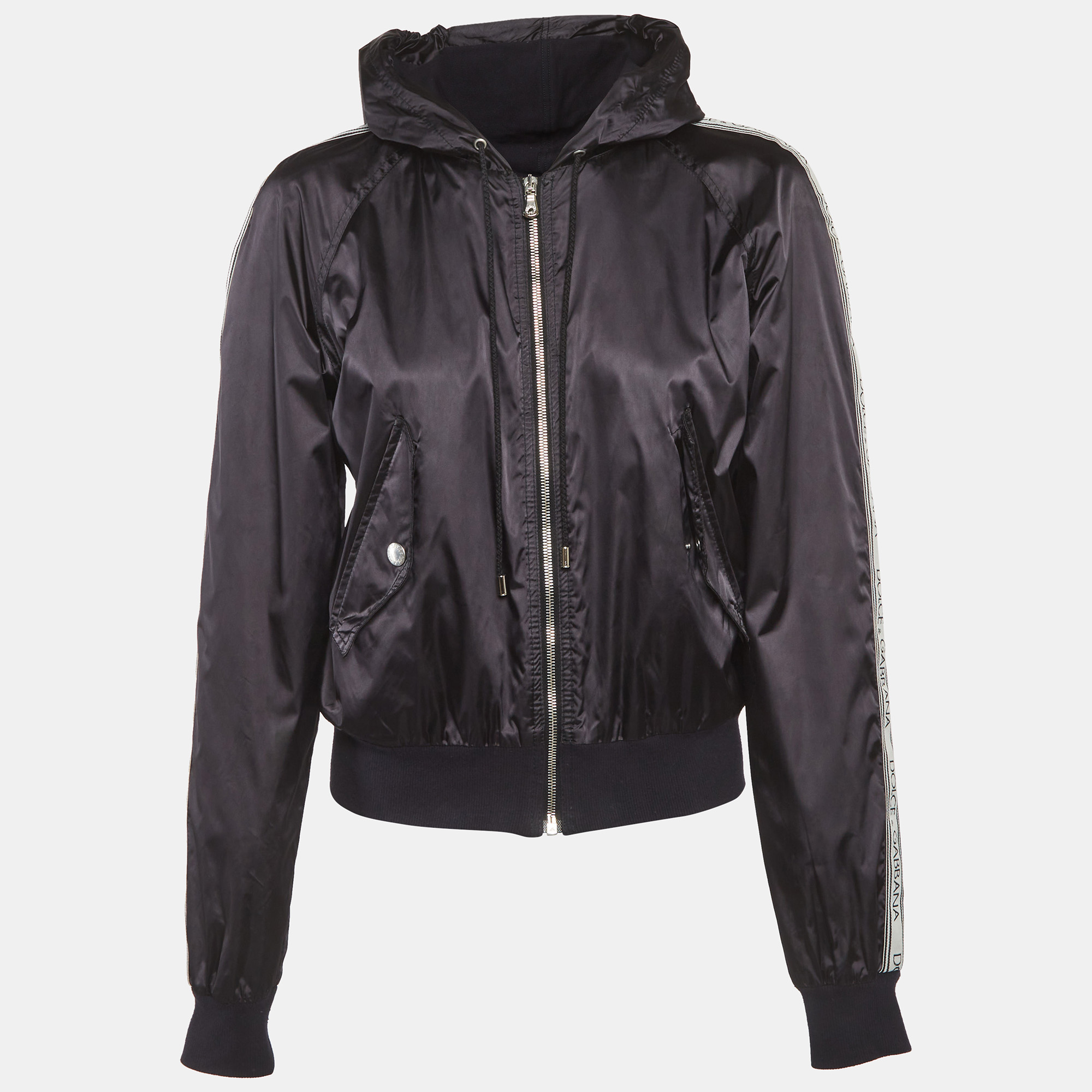 

Dolce & Gabbana Black Nylon Zip-Up Bomber Jacket M