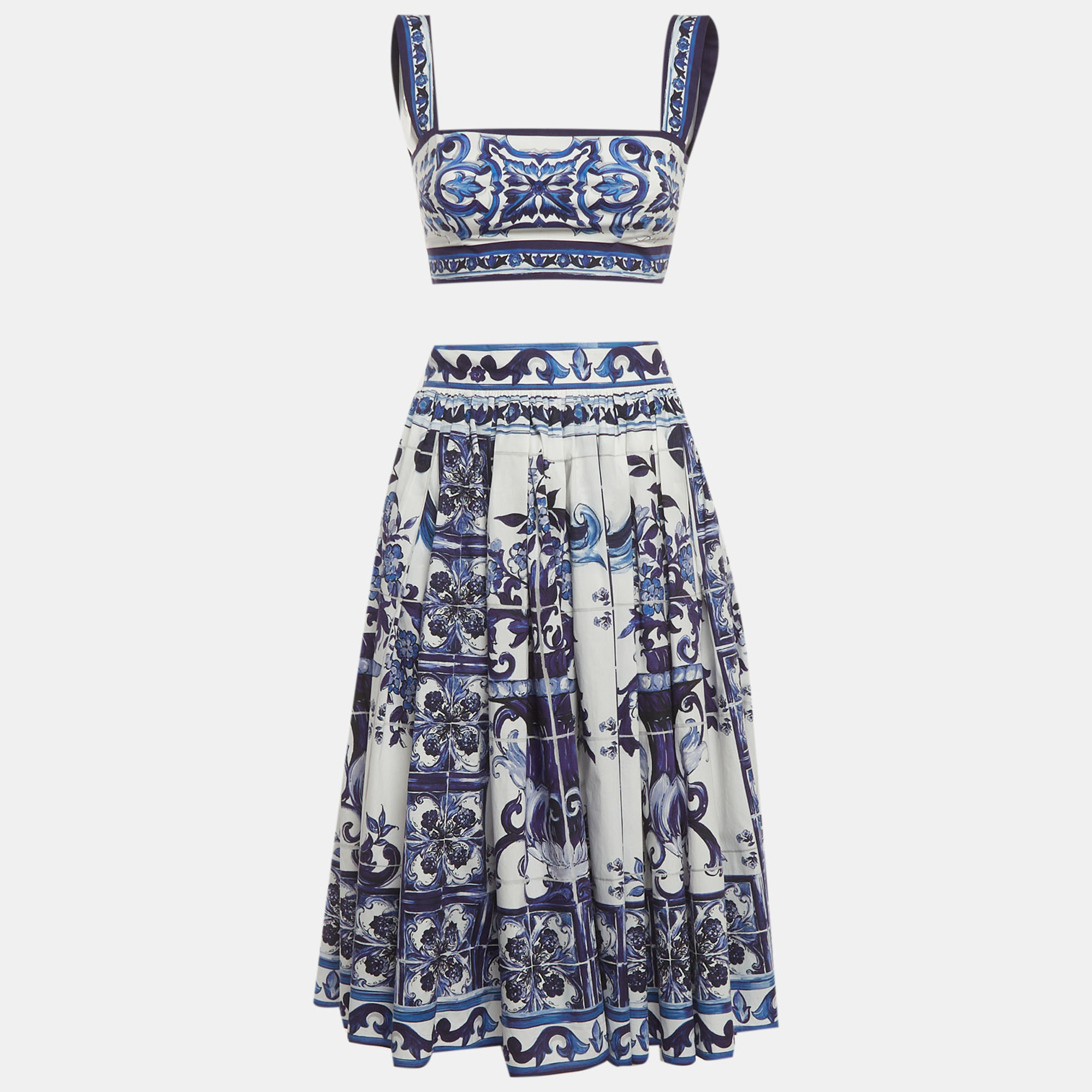 

Dolce & Gabbana Blue Majolica Print Poplin Set M