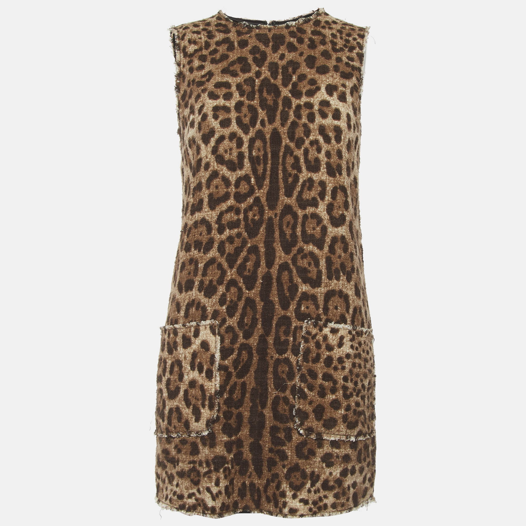 

Dolce & Gabbana Brown Leopard Print Cotton Mini Dress S