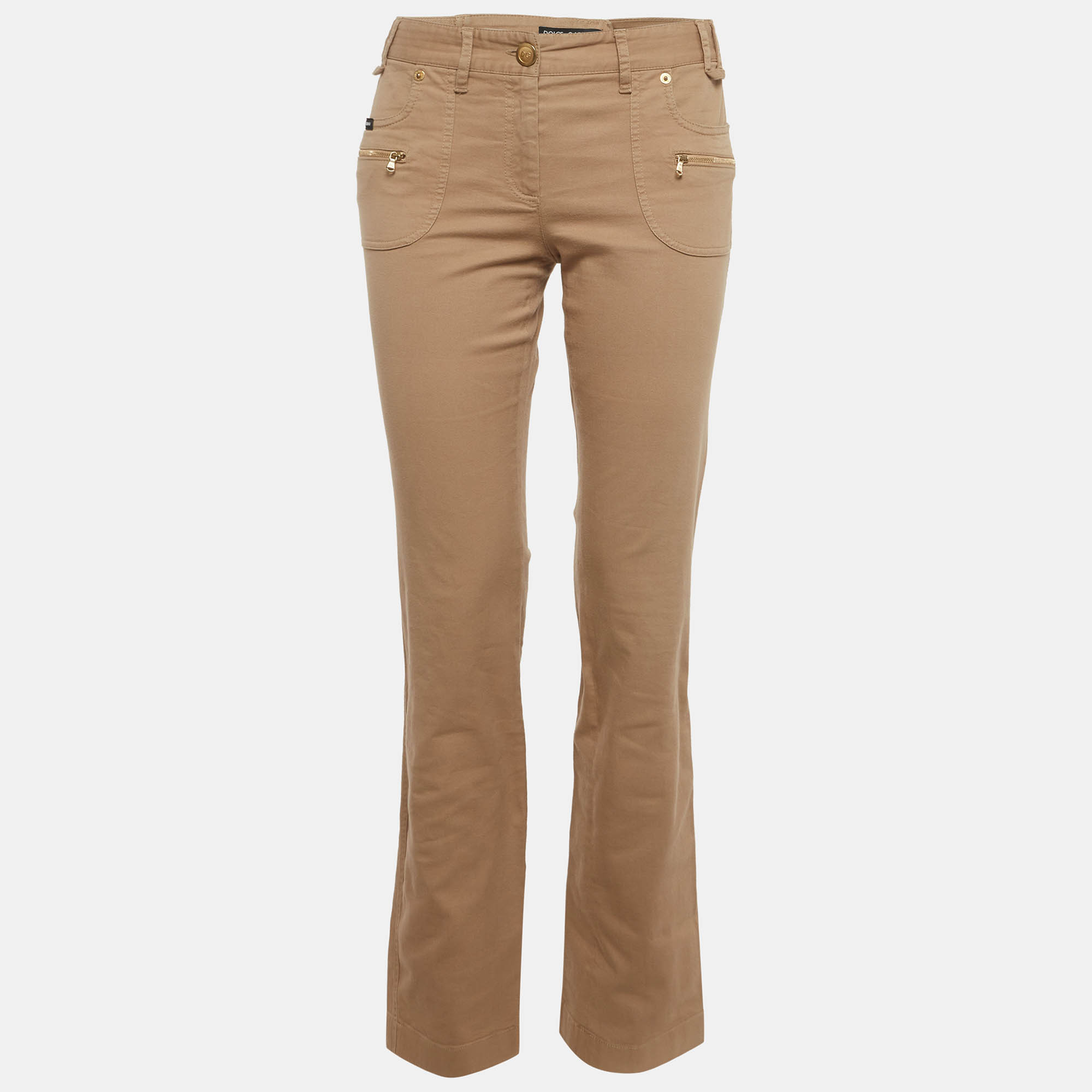 

Dolce & Gabbana Beige Denim Back Lace Up Jeans M/Waist 32"