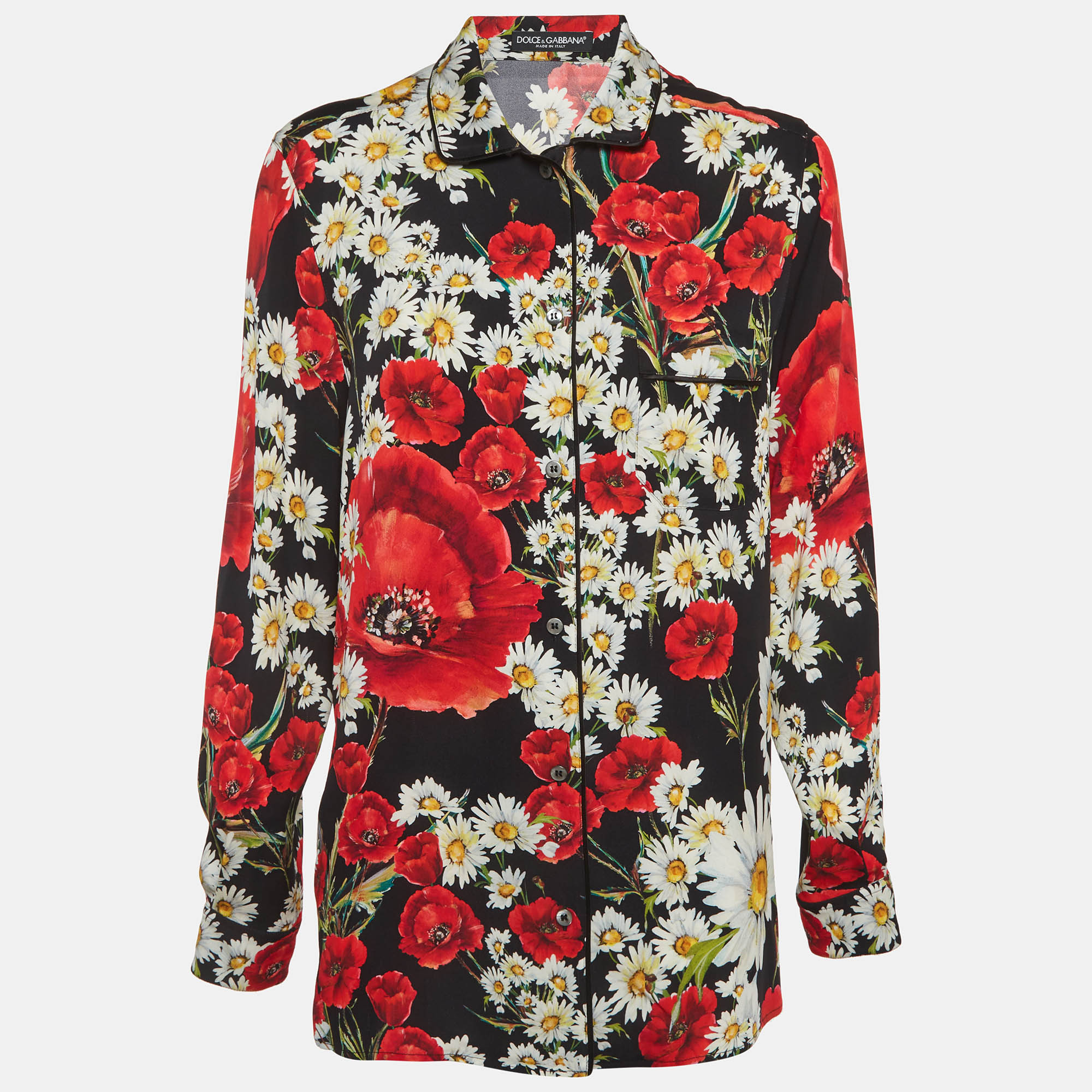 

Dolce & Gabbana Multicolour Floral Print Crepe Long Sleeve Shirt M, Multicolor