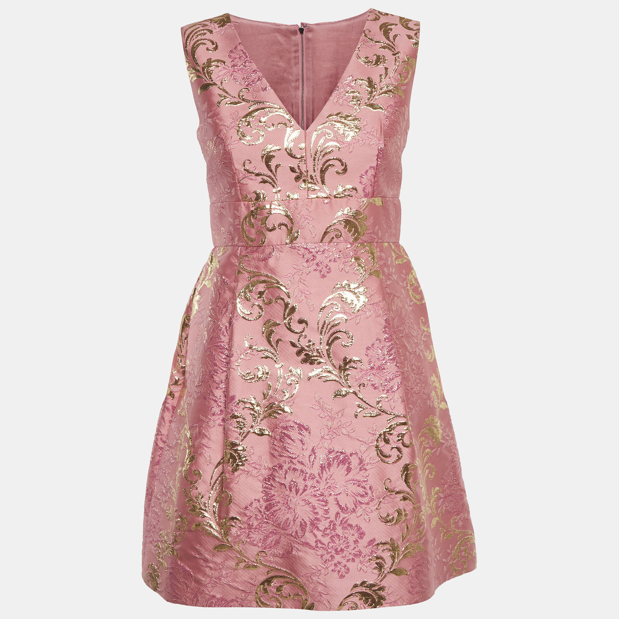 

Dolce & Gabbana Pink Brocade Sleeveless Mini Dress S