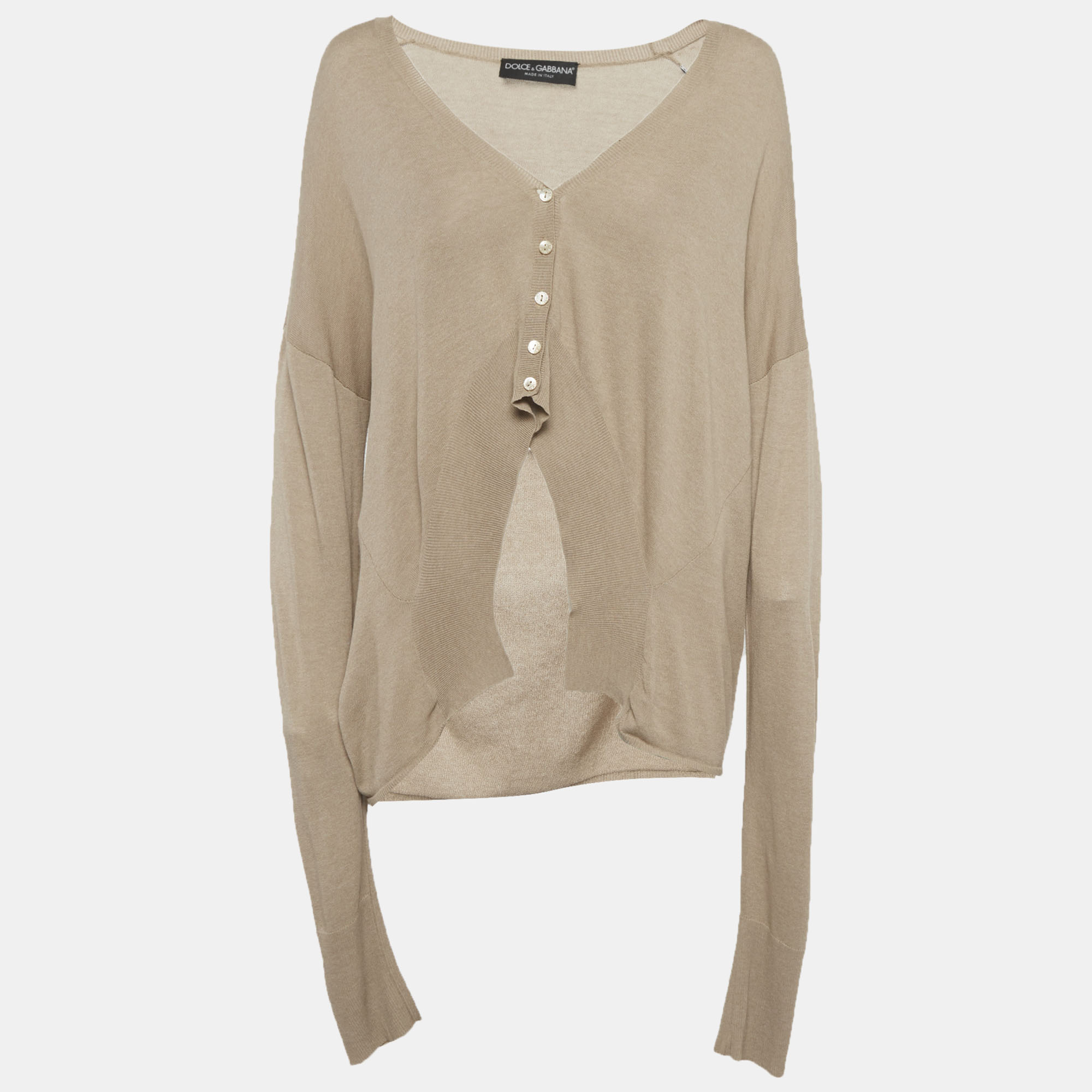 

Dolce & Gabbana Beige Knit Cropped Cardigan M