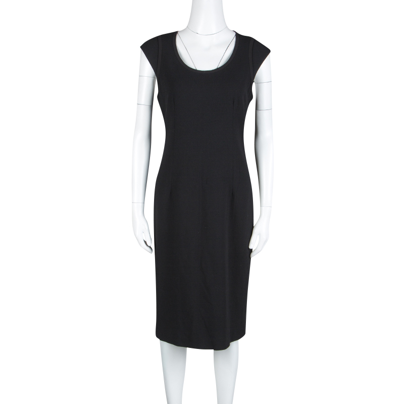 

Dolce & Gabbana Black Wool Cap Sleeve Dress