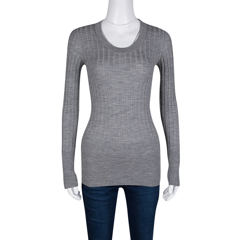 

Dolce & Gabbana Grey Ribbed Sweater