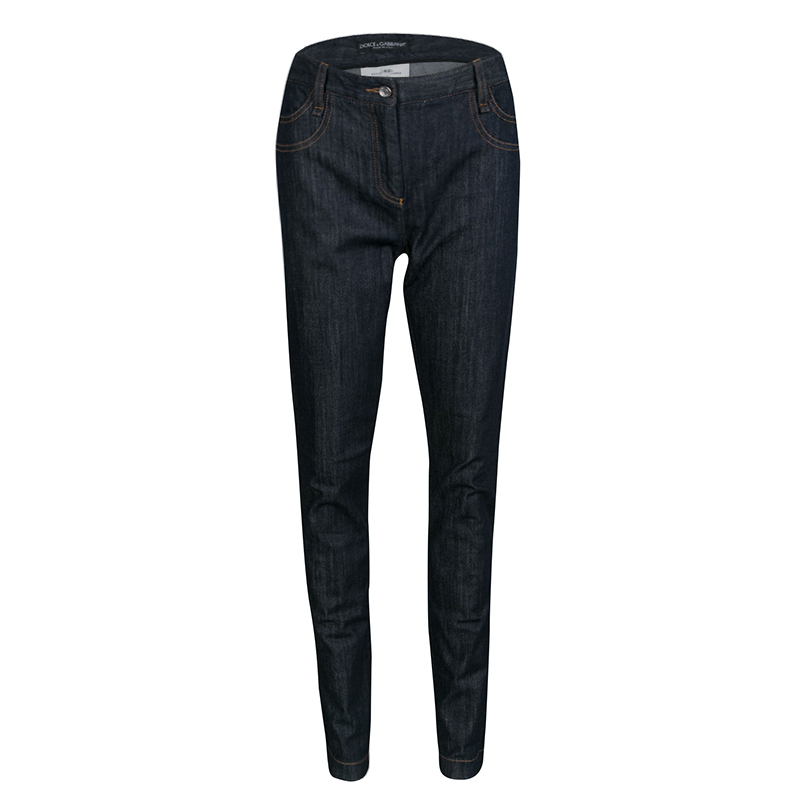 مملوكة مسبقًا Dolce and Gabbana Indigo Dark Wash Denim Straight Fit Jeans M