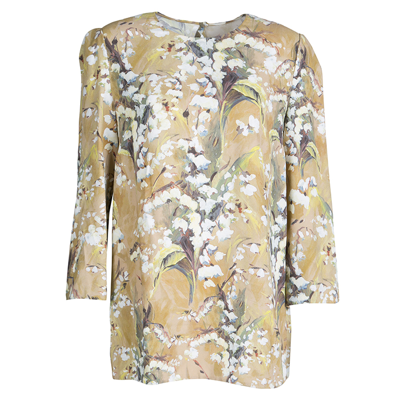 Pre Owned توب دولتشي آند غابانا بني مورد L