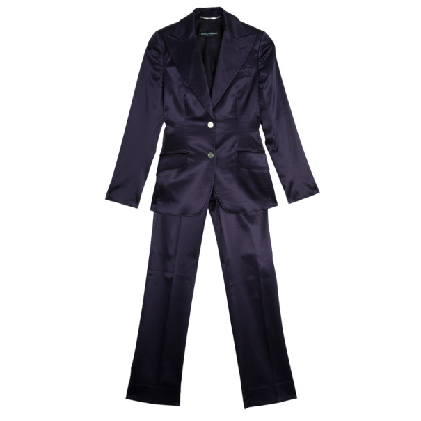 Pre Owned Dolce and Gabbana Silk Single Breasted Suit S