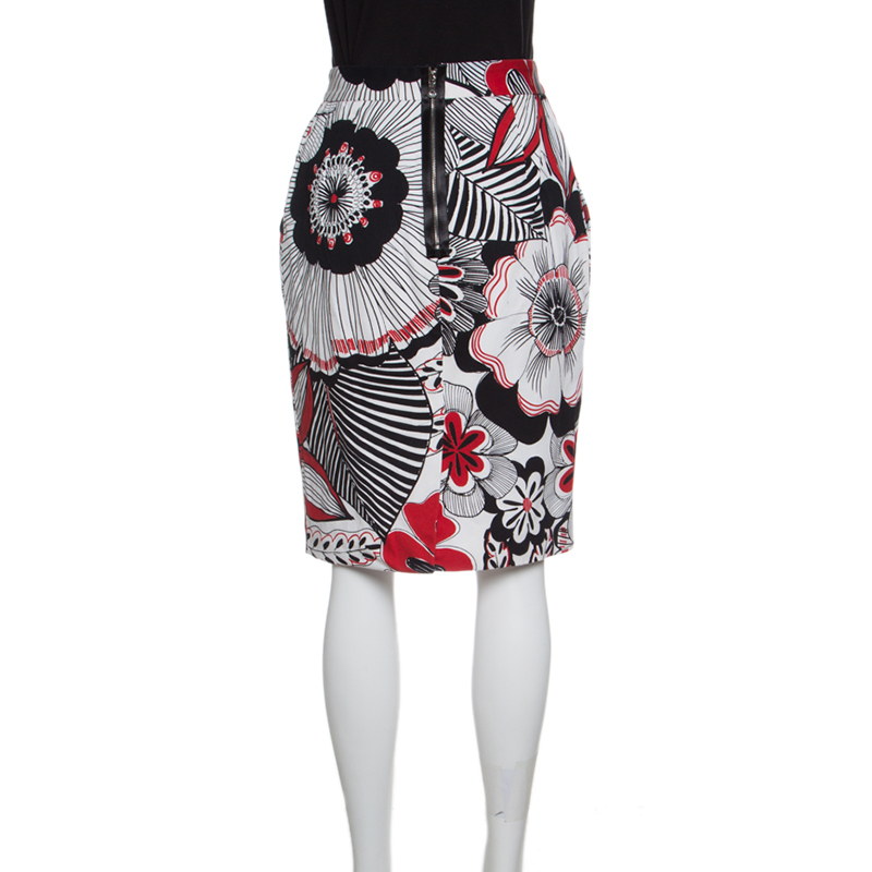 Pre-owned Dolce & Gabbana Multicolor Floral Printed Cotton High Waist Skirt S