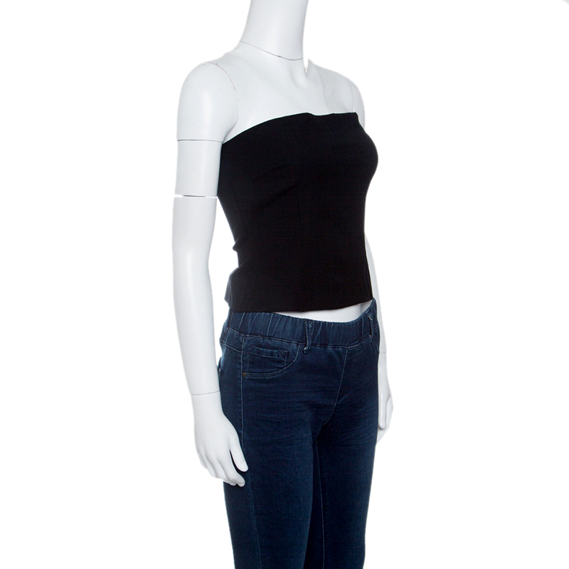 

Dolce and Gabbana Black Knit Strapless Top