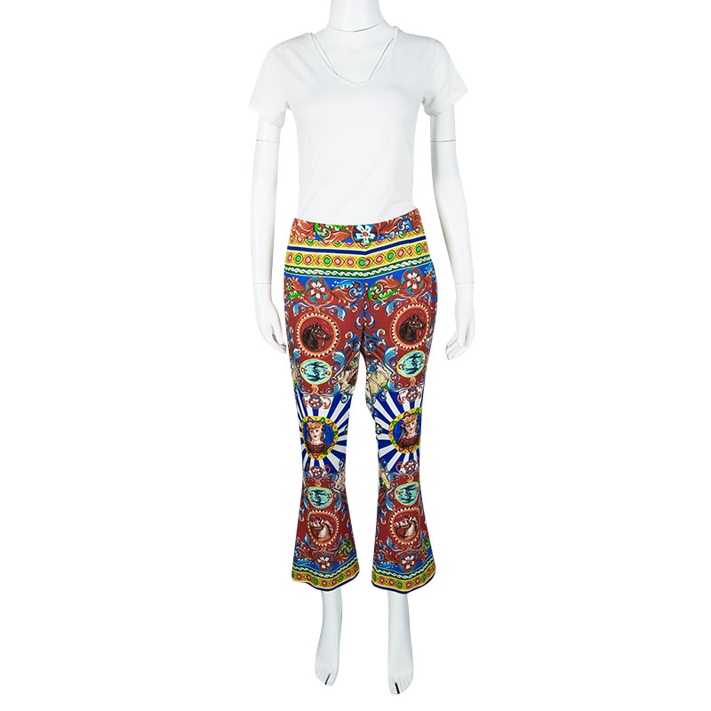 

Dolce and Gabbana Carretto Siciliano Print Knit Trousers, Multicolor