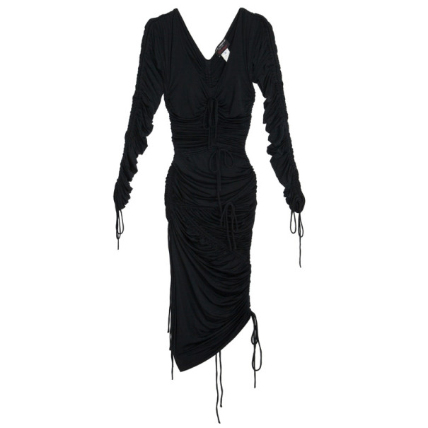 مملوكة مسبقًا Dolce and Gabbana Black Smocked Dress S