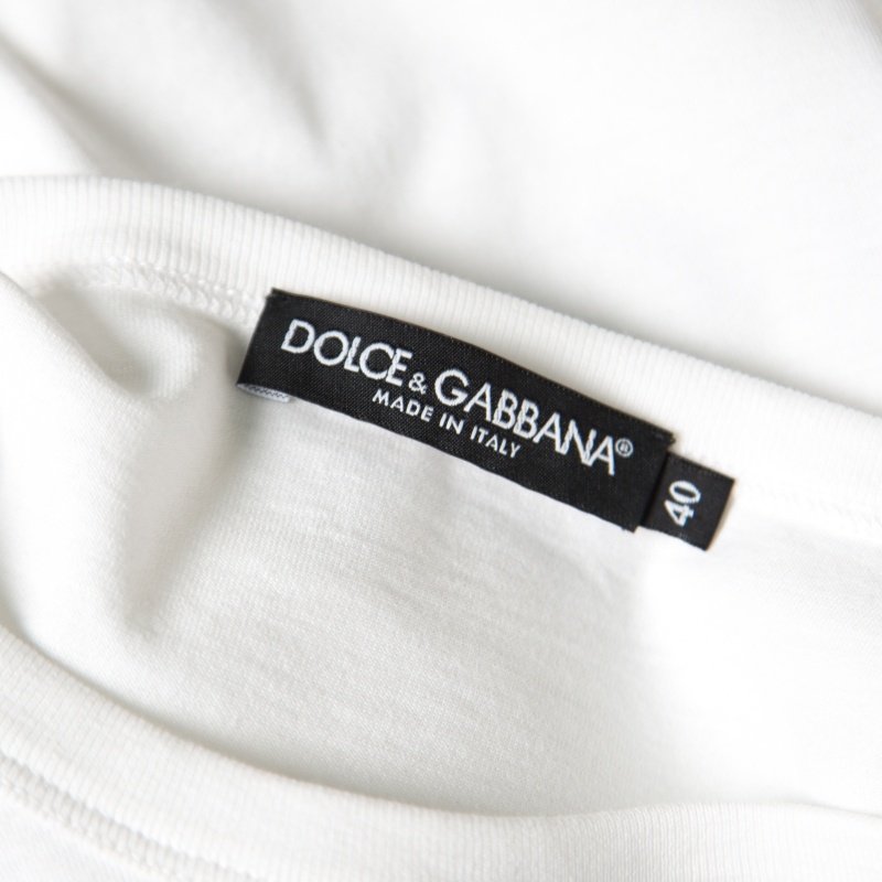 Dolce and Gabbana I Have A Beautiful Life White Printed Cotton T-Shirt S  Dolce & Gabbana | TLC