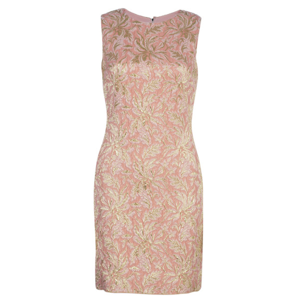 Dolce and Gabbana Peach Brocade Silk Dress S Dolce & Gabbana | TLC