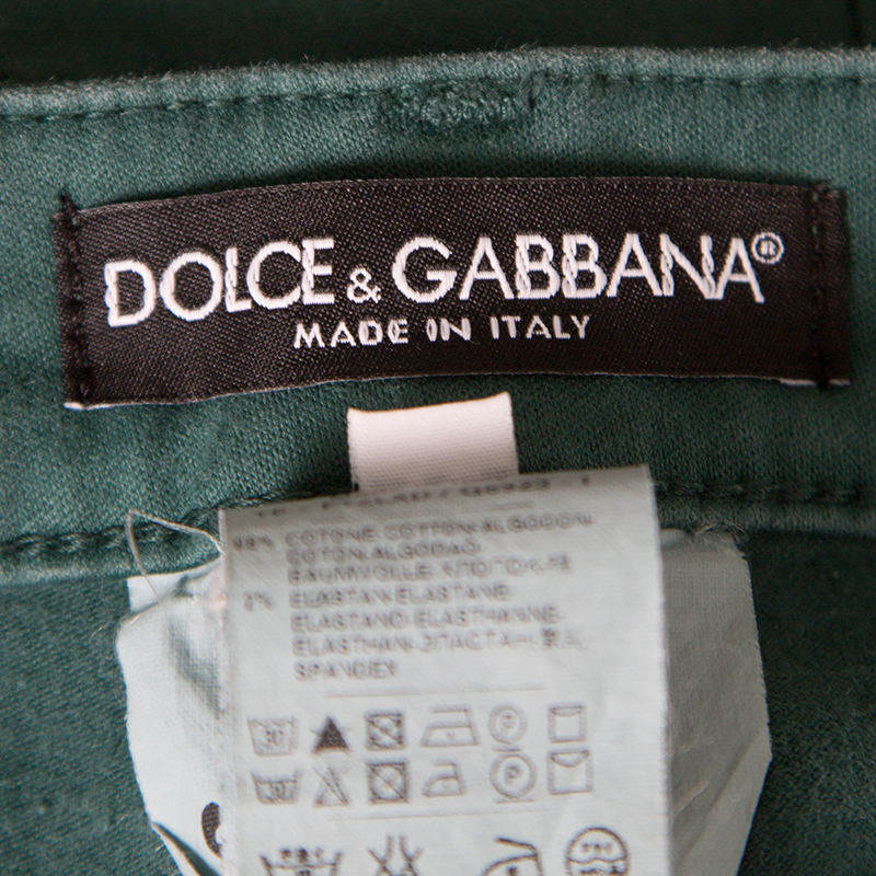 Pre-owned Dolce & Gabbana Green Skinny Pretty Jeans S