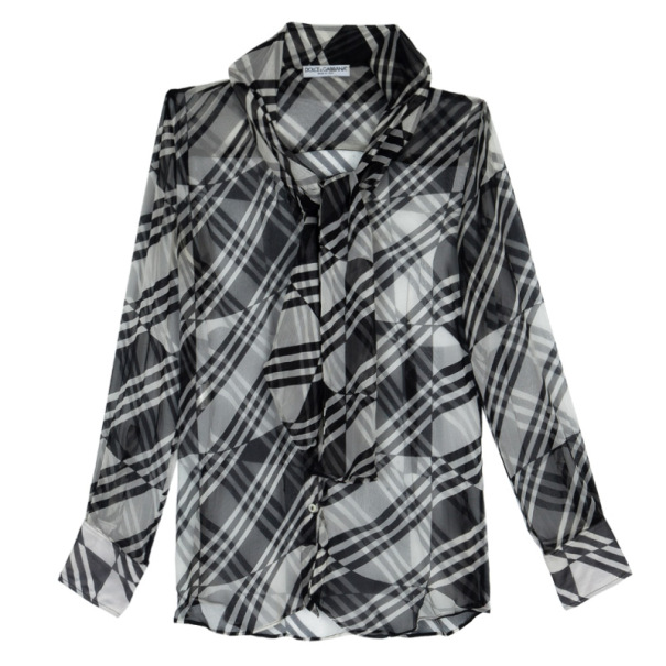 Pre Owned توب دولتشي أند غابانا مونوكرومي شفاف M