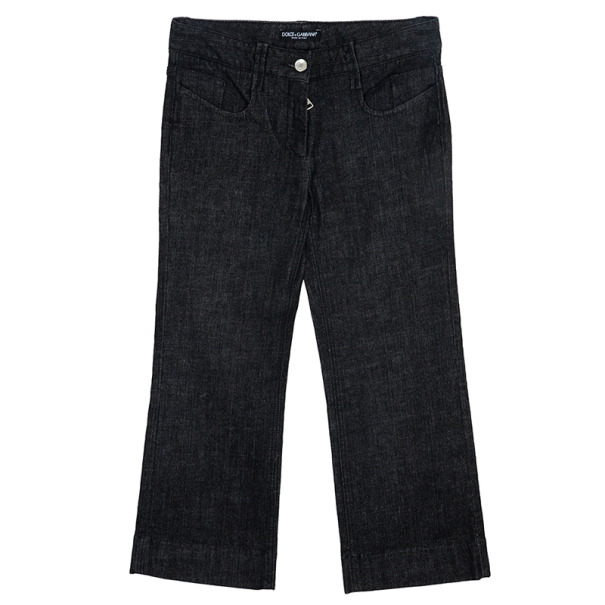 Pre Owned Dolce and Gabbana Denim Black 3/4 Jeans XS