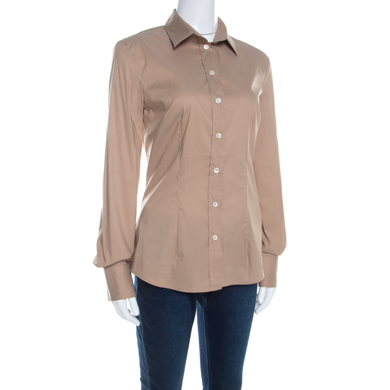 

Dolce & Gabbana Brown Cotton Button Front Long Sleeve Shirt