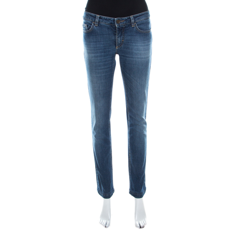 Pre Owned Dolce and Gabbana Blue Medium Wash Denim Cute Skinny Jeans M