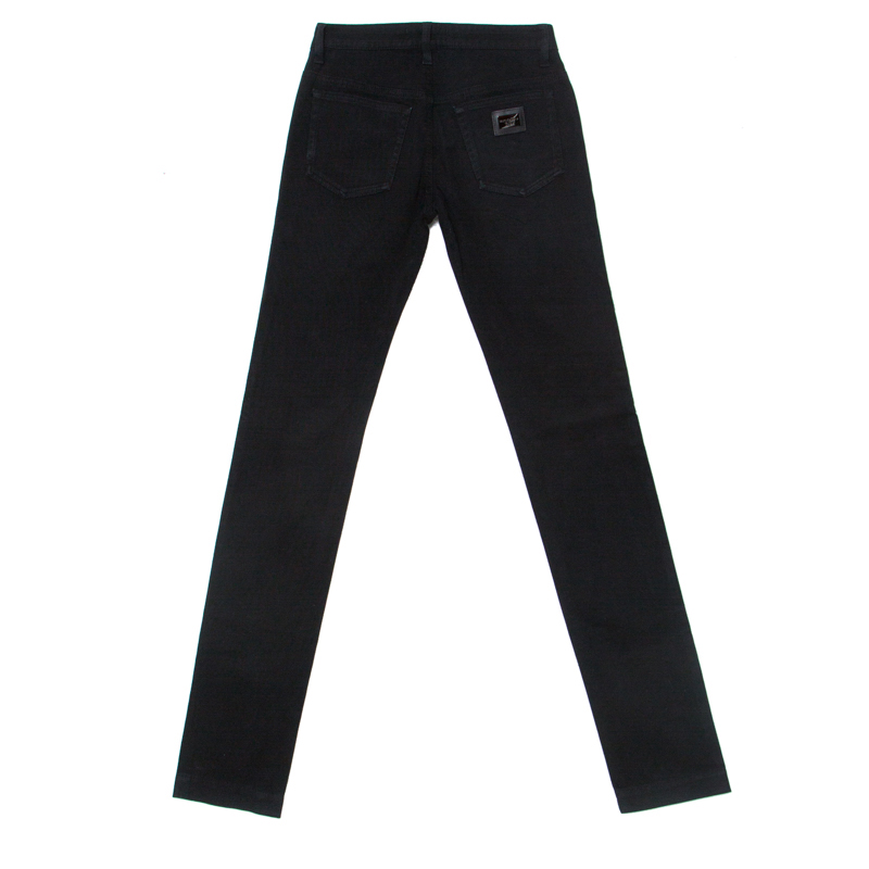 

Dolce & Gabanna Black Cotton Striped Texture Pants