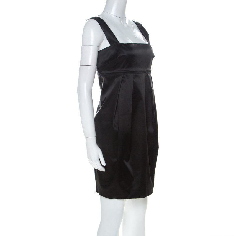 

Dolce and Gabbana Black Satin Sleeveless Short Dress