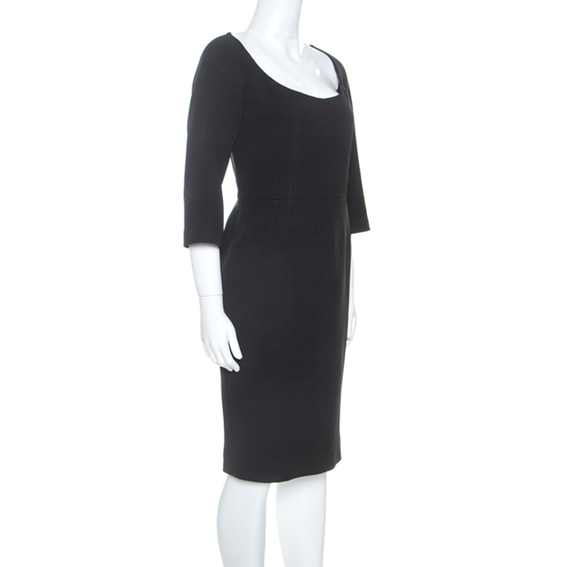 

Dolce and Gabbana Black Crepe Slim Fit Midi Dress