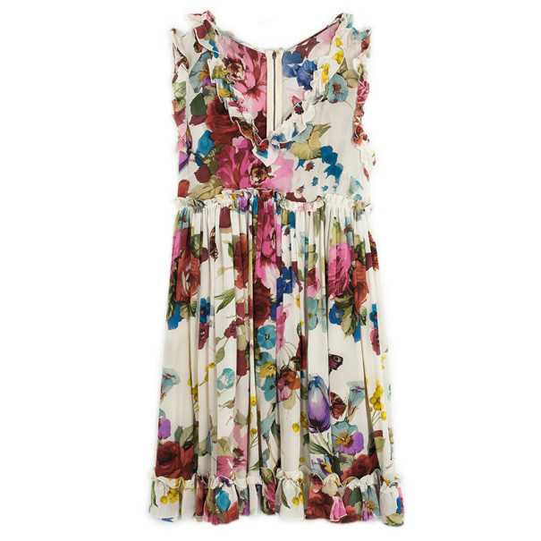 Pre Owned Dolce and Gabbana Floral Baby Doll Dress M