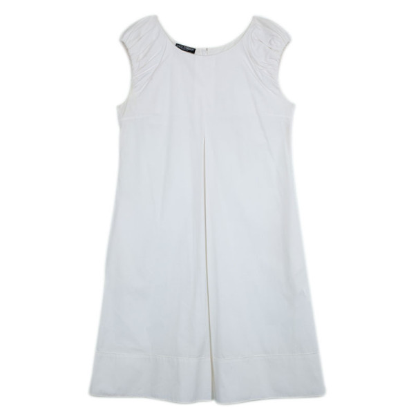 Pre Owned Dolce and Gabbana White Cotton Dress L