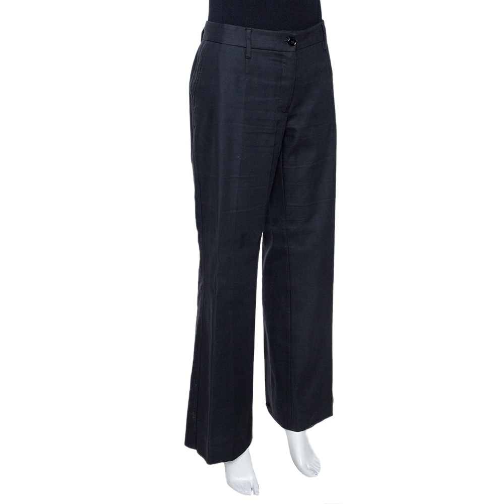 

Dolce & Gabbana Black Cotton Flared Pants
