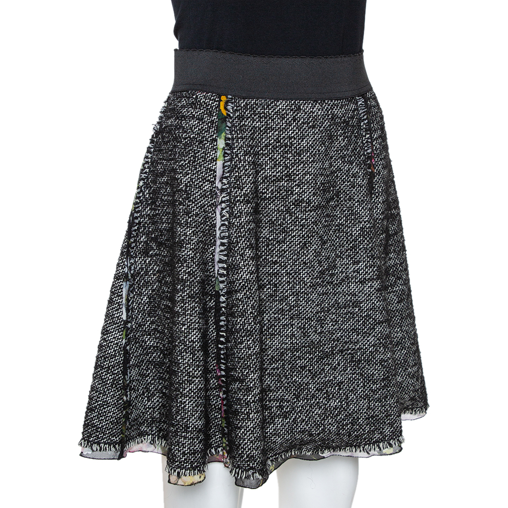 

Dolce & Gabbana Black Wool Blend Tweed Mini Skirt