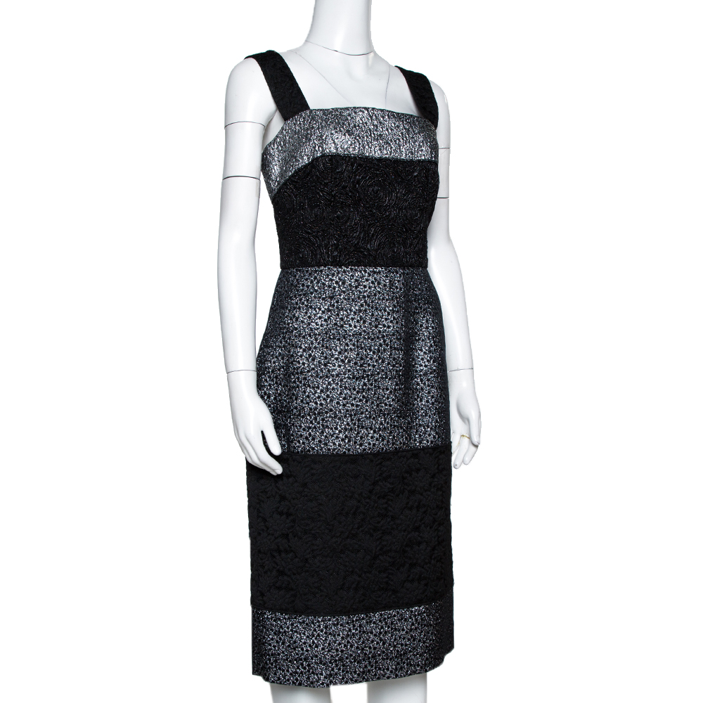 

Dolce & Gabbana Black and Silver Broad Strap Dress