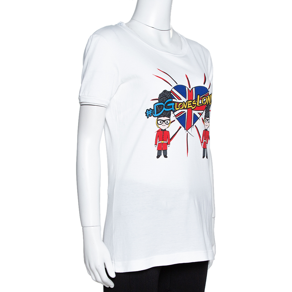 

Dolce & Gabbana White DG Loves London Print Cotton T-Shirt