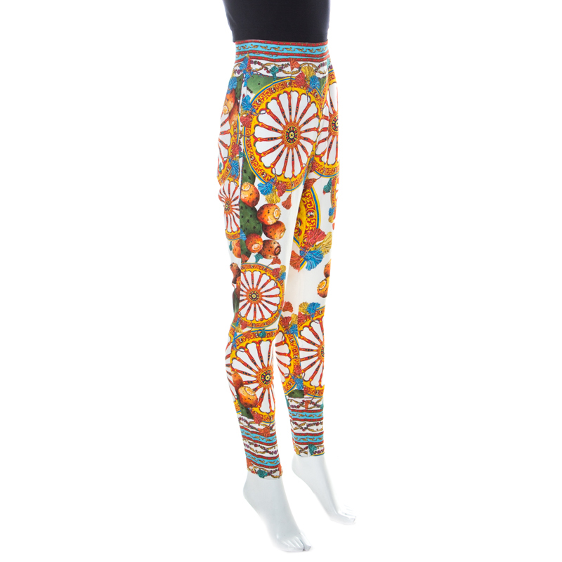 

Dolce & Gabbana Multicolor Sicilian Print Crepe Pants