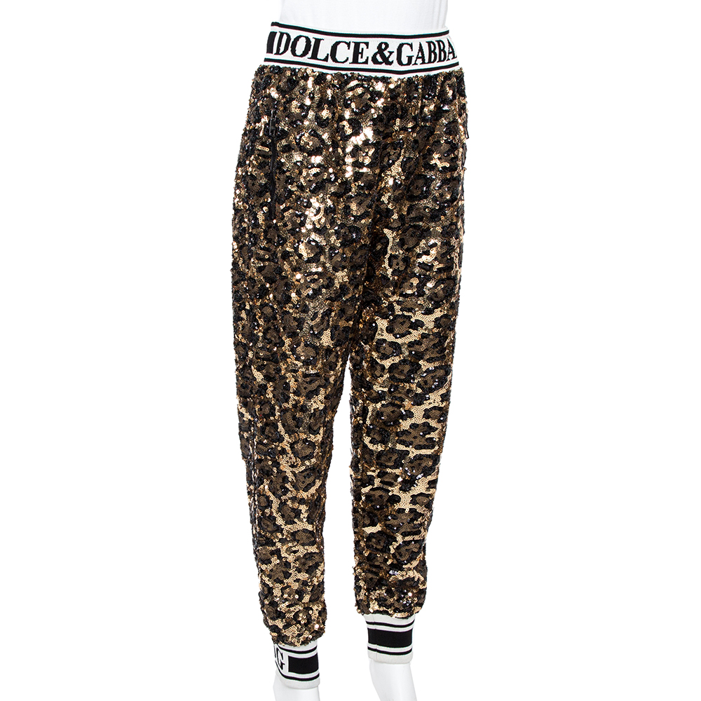 

Dolce & Gabbana Gold Sequined Track Trousers