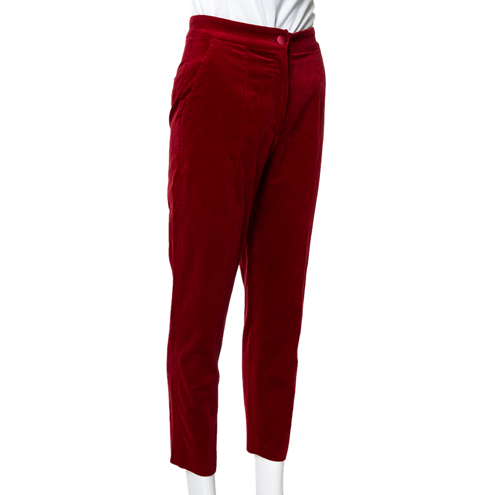 

Dolce & Gabbana Red Velvet Tapered Trousers