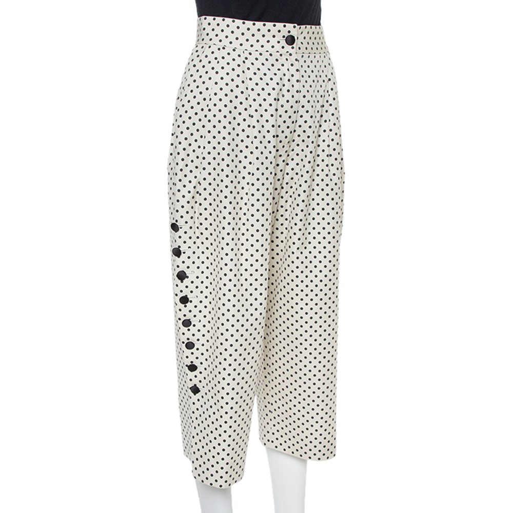 

Dolce & Gabbana Cream Cotton Polka Dot Culottes