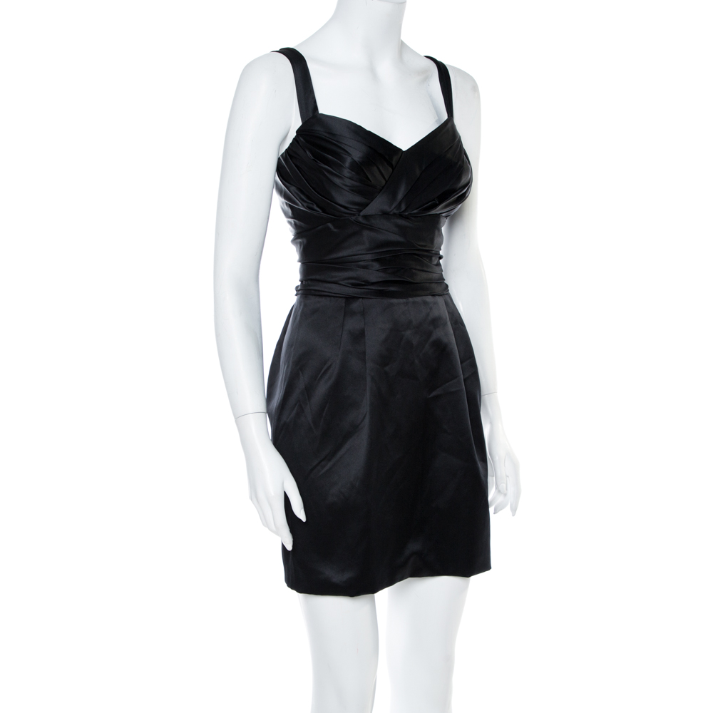 

Dolce & Gabbana Black Draped Silk Mini Dress