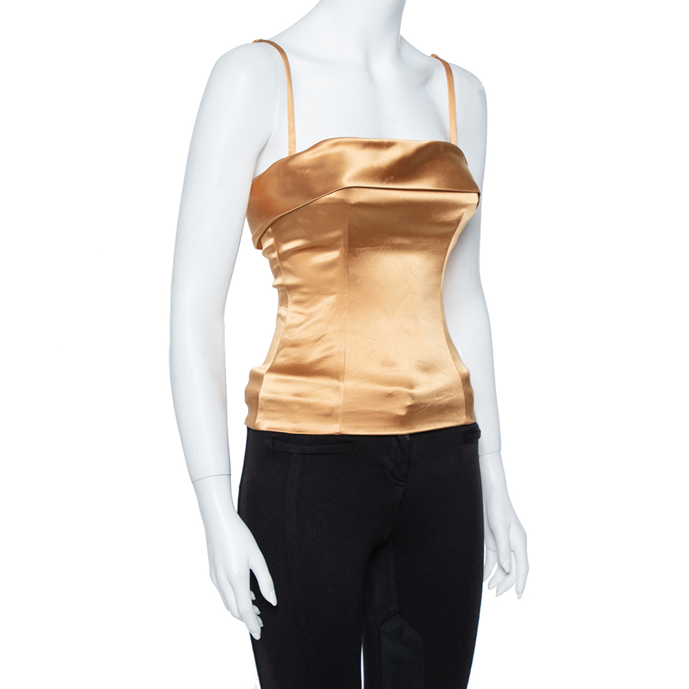 

Dolce & Gabbana Gold Satin Corset Top