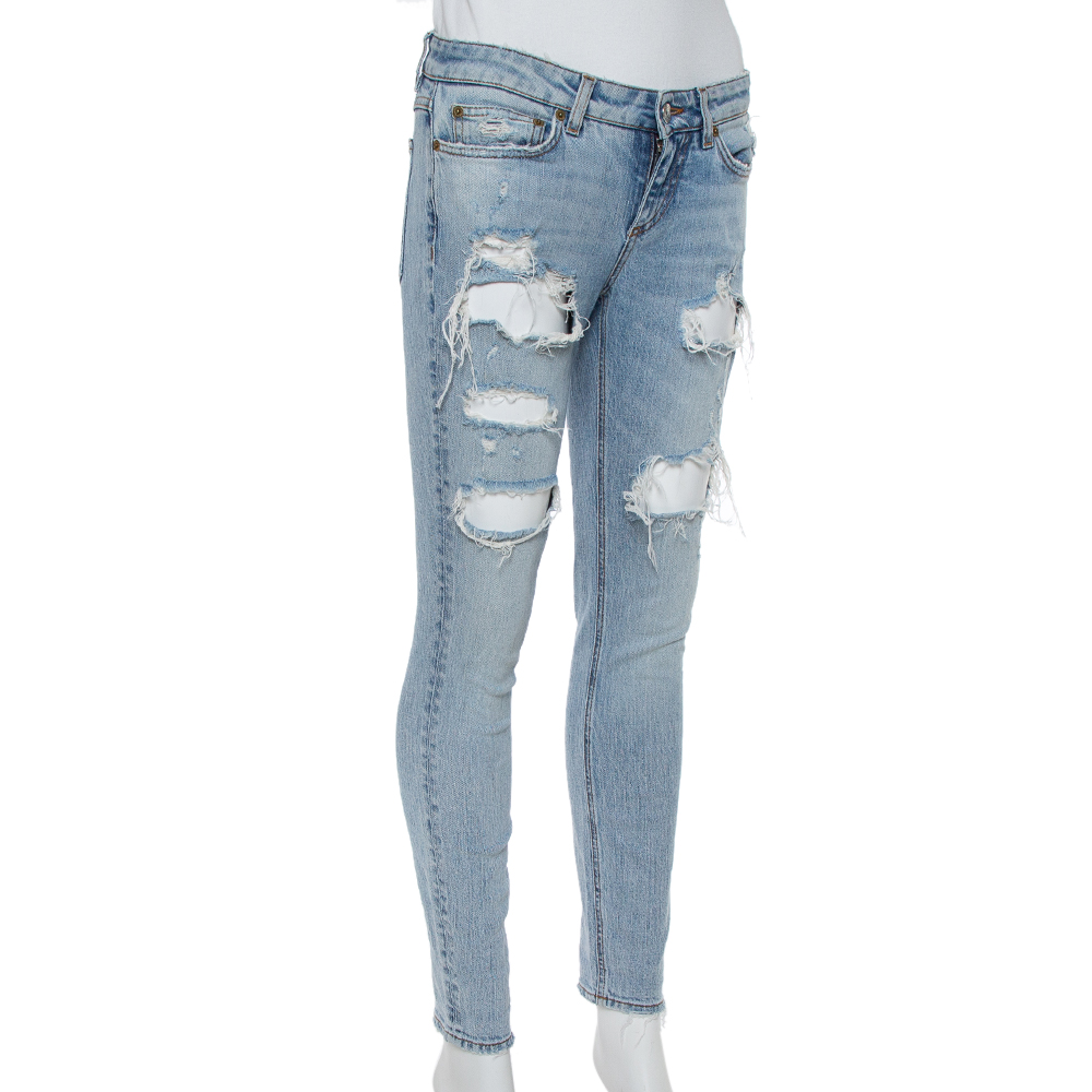 

Dolce & Gabbana Blue Denim Distressed Jeans