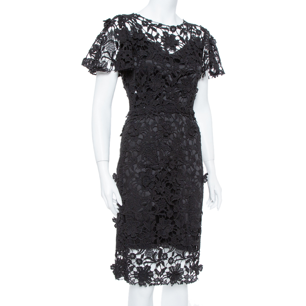 

Dolce & Gabbana Black Guipure Lace Sheath Dress